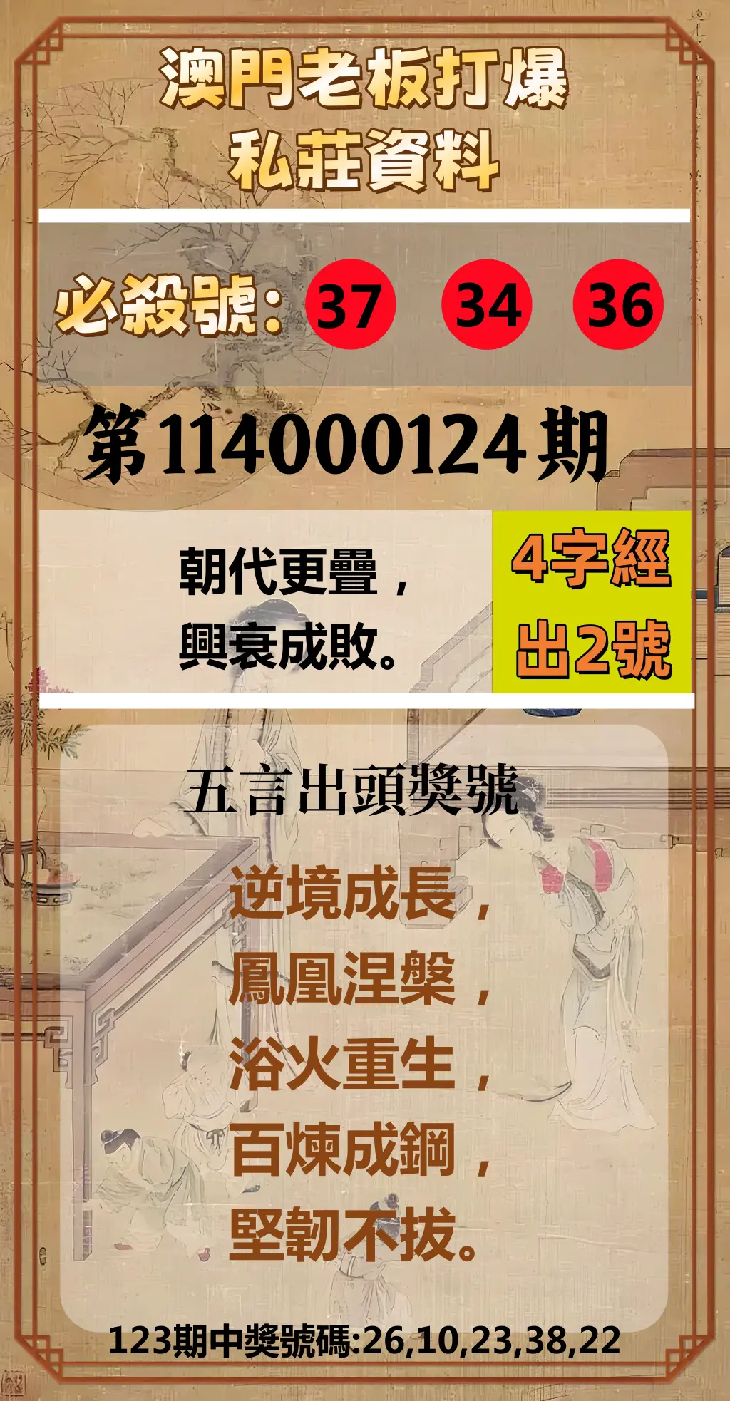 今彩539第114000124期澳門老板打爆私莊資料