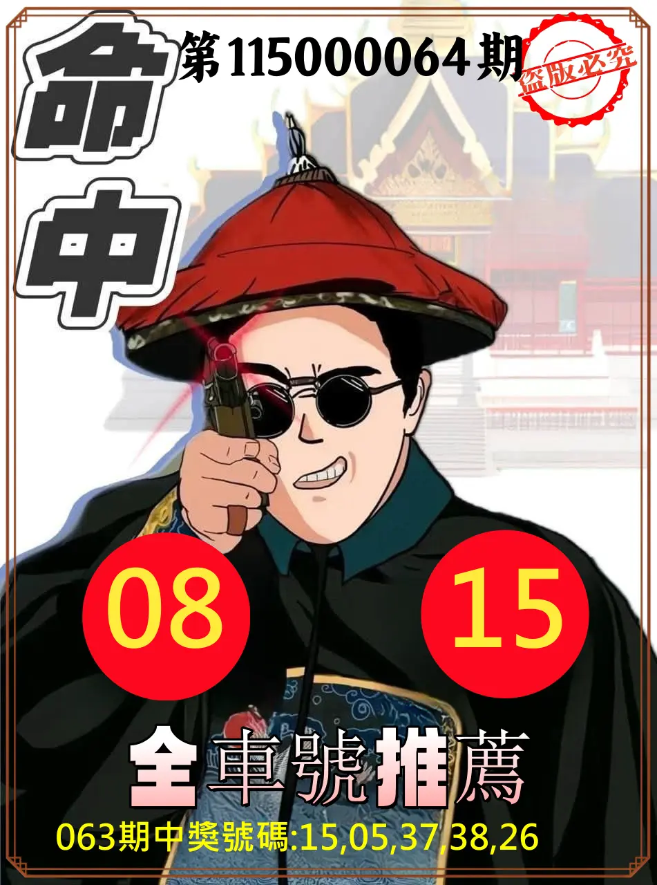 今彩539第115000064期(03/12)今彩539全車2中2命中推薦