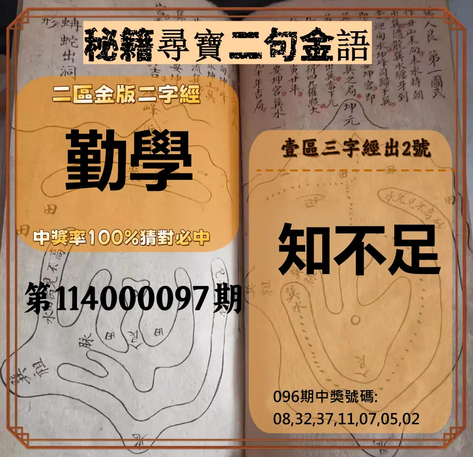 威力彩第114000097期(12/04)秘籍尋寶二句金語