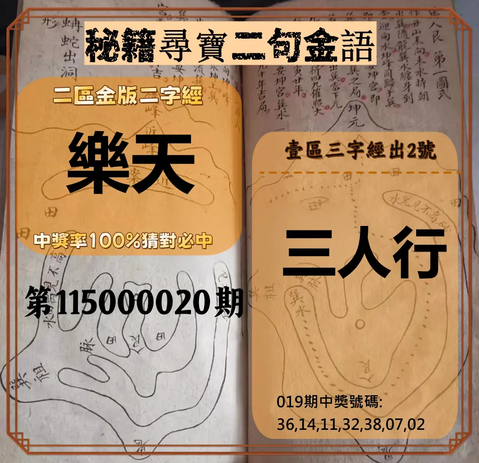 威力彩第115000020期(03/09)秘籍尋寶二句金語