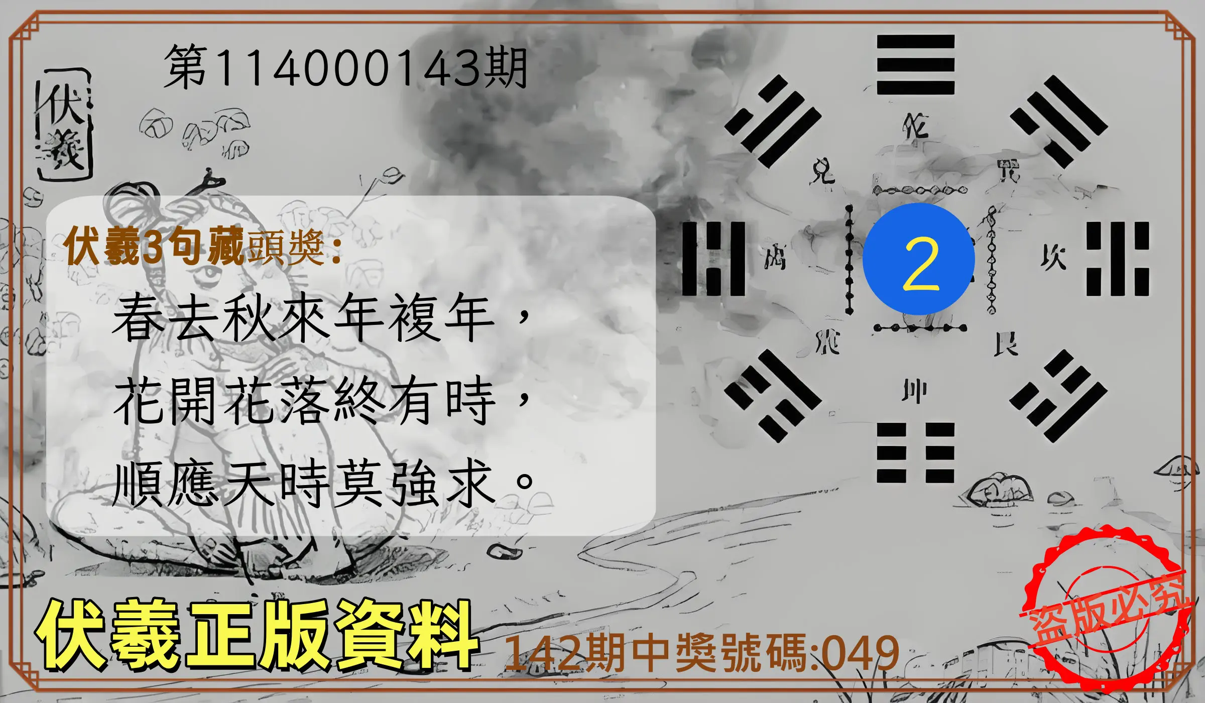 3星彩第114000143期伏羲正版資料