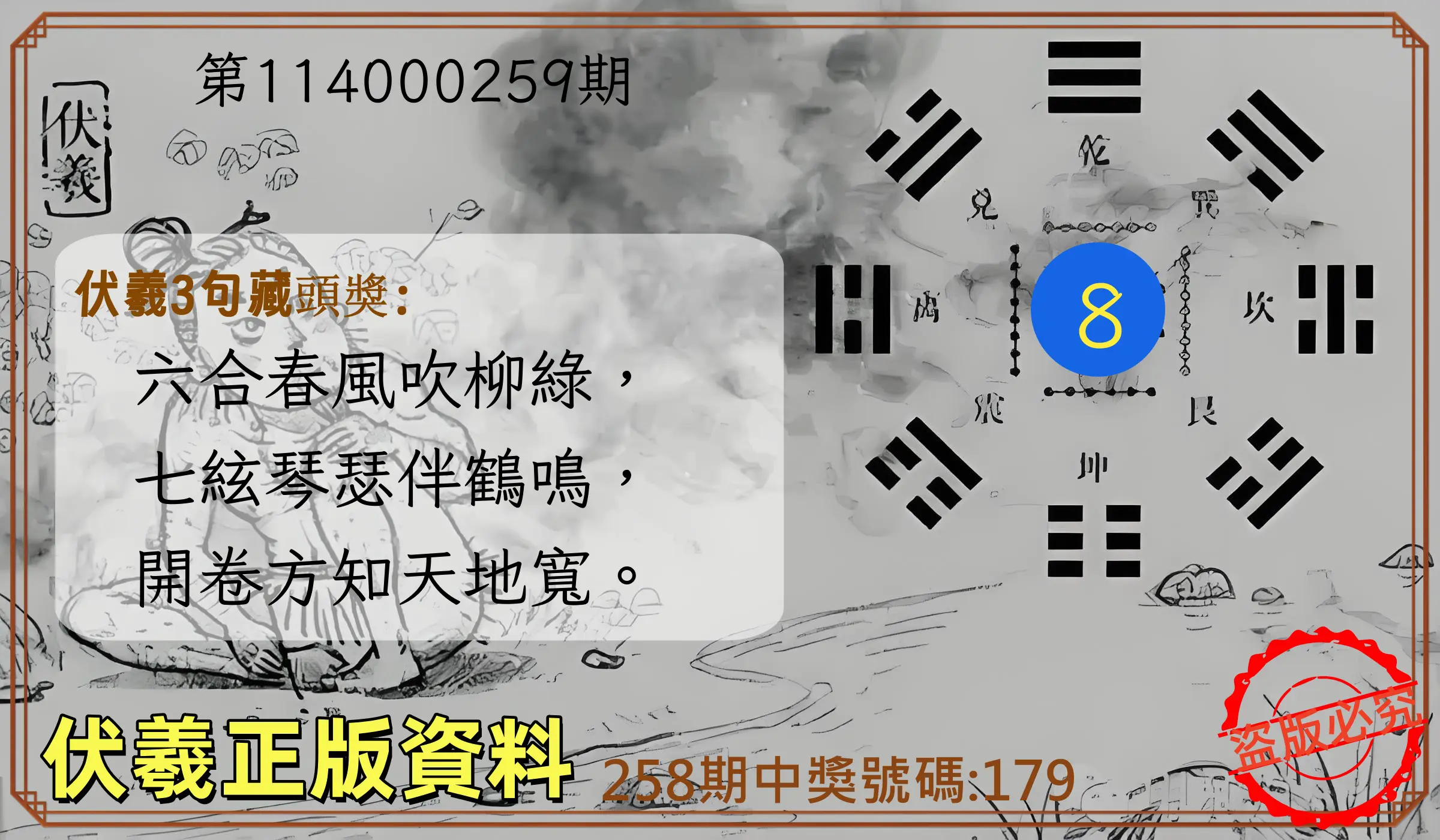 3星彩第114000259期(10/25)伏羲正版資料