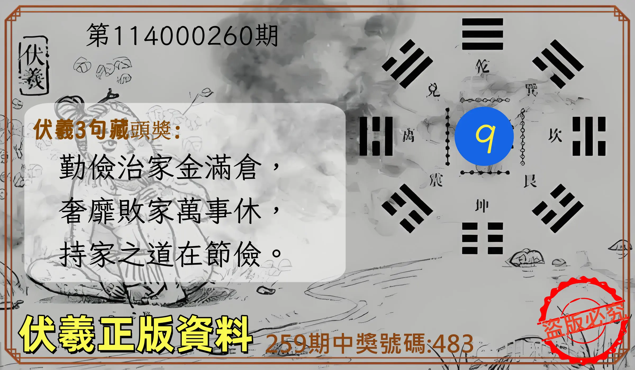 3星彩第114000260期(10/27)伏羲正版資料