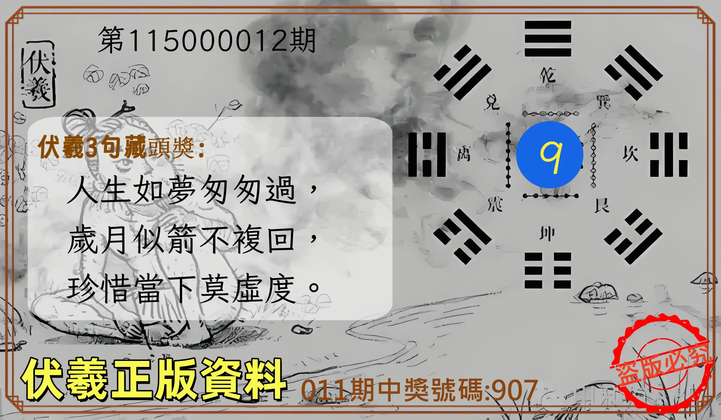 3星彩第115000012期(01/14)伏羲正版資料