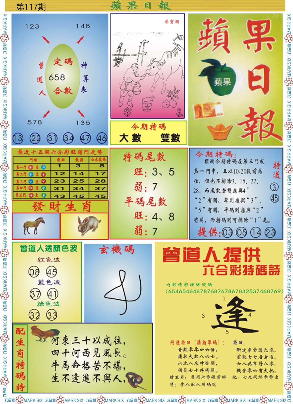 六合彩117期青苹果日报