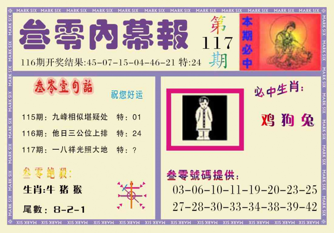 六合彩117期叁零内幕报