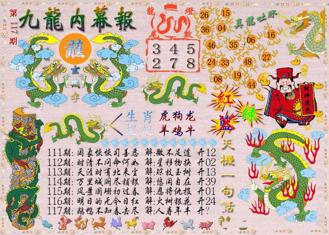 六合彩117期九龙内幕报