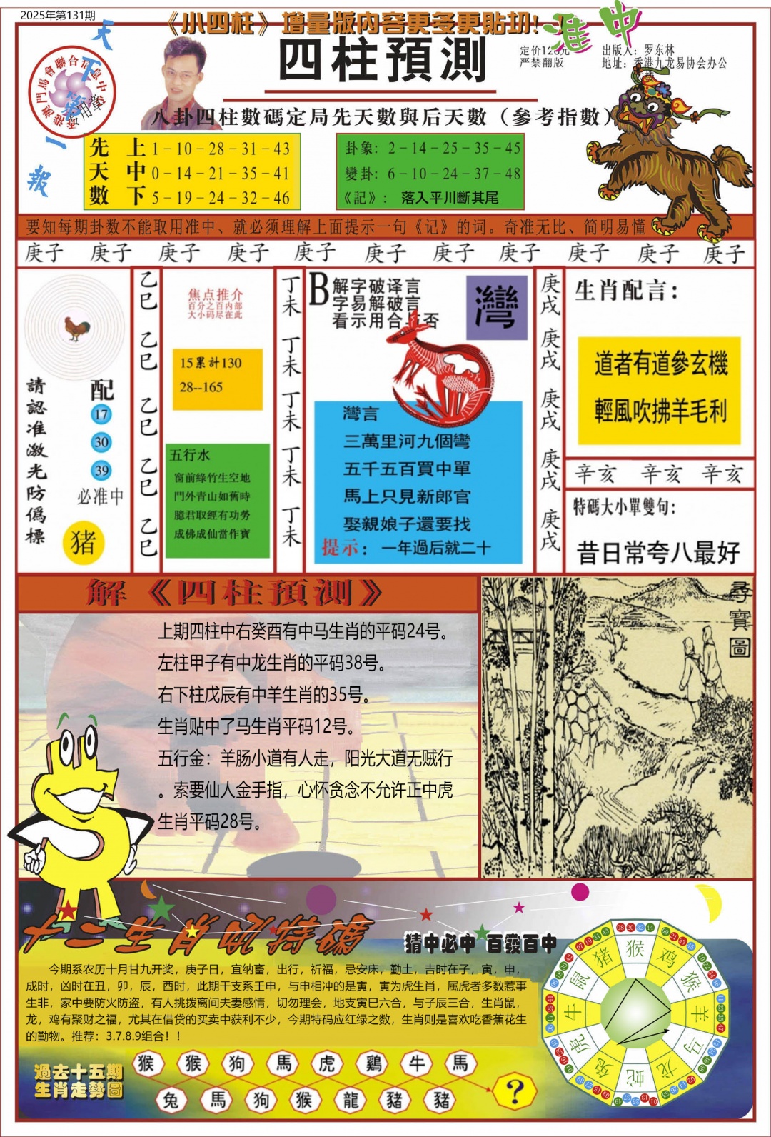 六合彩131期中四柱预测A