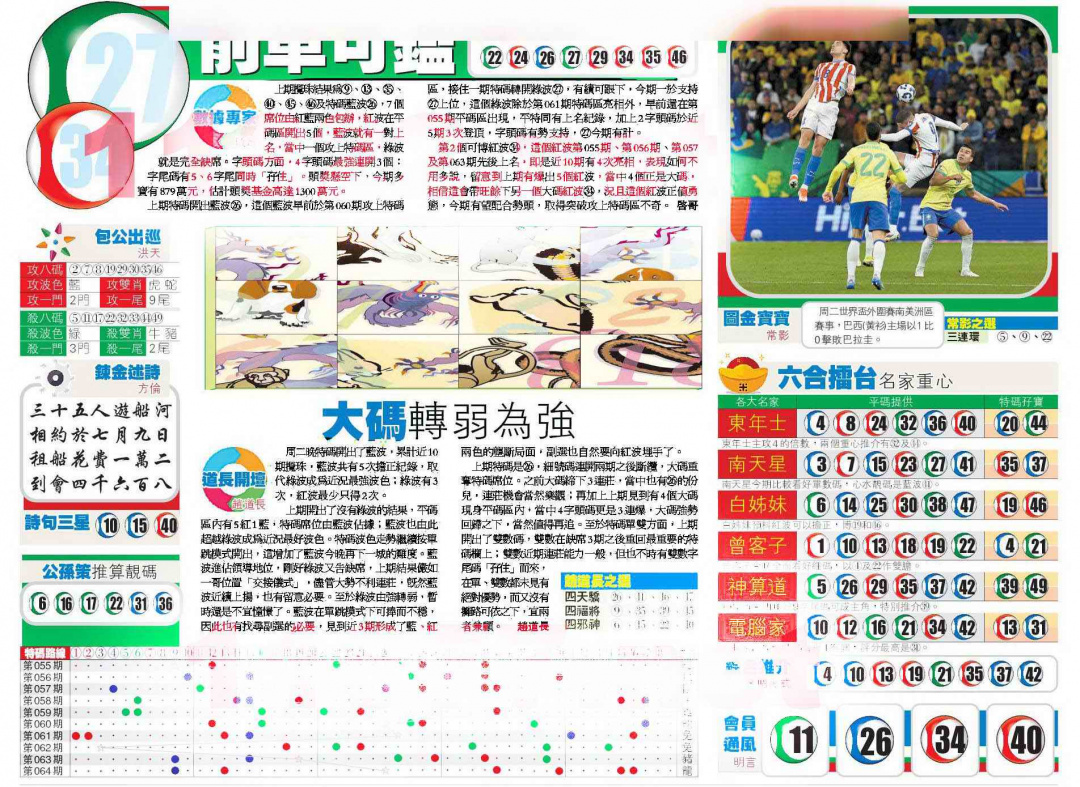 六合彩065期香港商报B