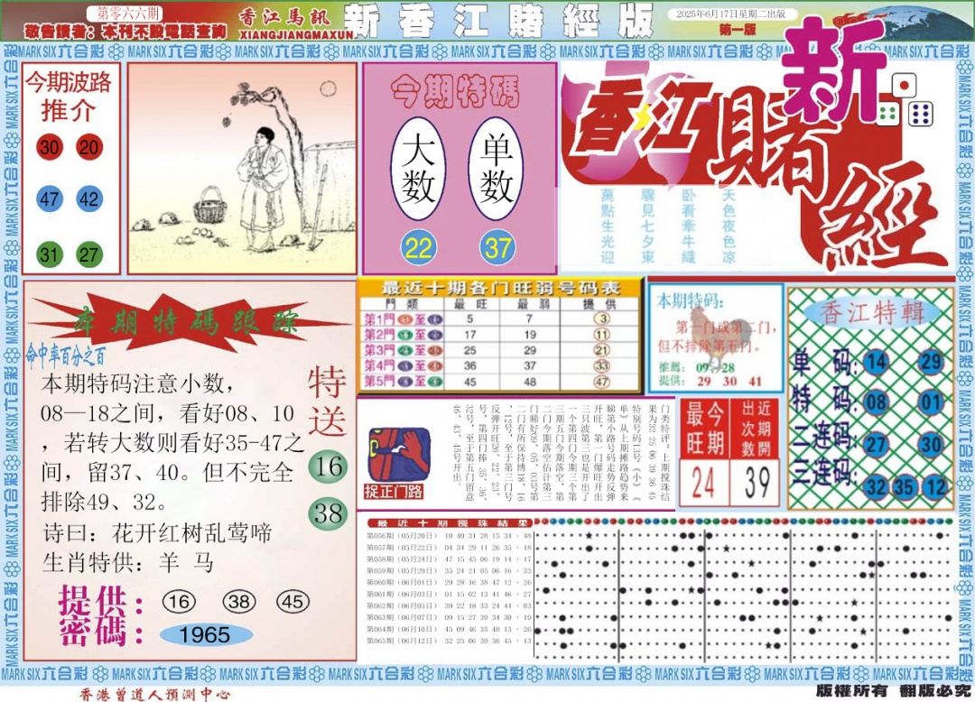 六合彩066期新香江赌经A