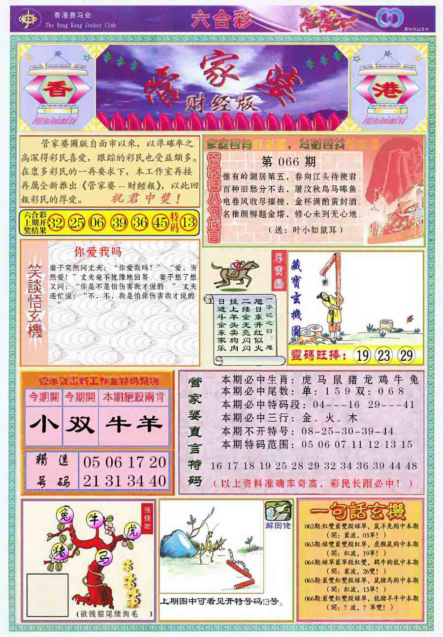 六合彩066期管家婆财经版
