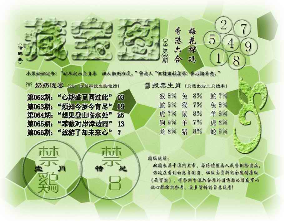 六合彩066期藏宝图(最老版)