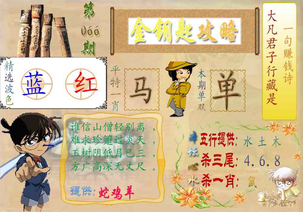 六合彩066期金钥匙攻略