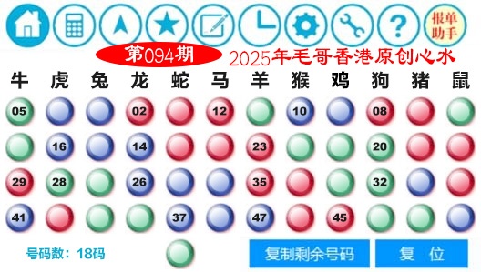六合彩094期毛哥心水